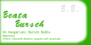 beata bursch business card